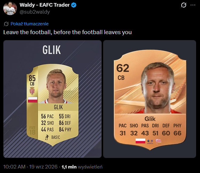 Tak DRASTYCZNIE zmieniła się karta Kamila Glika w EA FC O.o TA FIZYCZNOŚĆ...